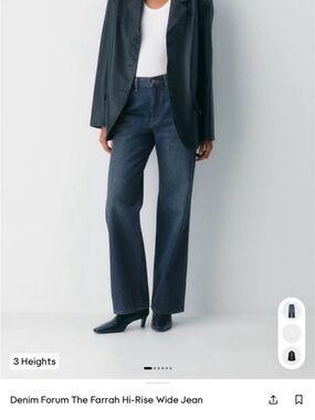 Denim Forum Farrah Hi-Rise Wide Leg Jeans - Dark Blue *NEW*